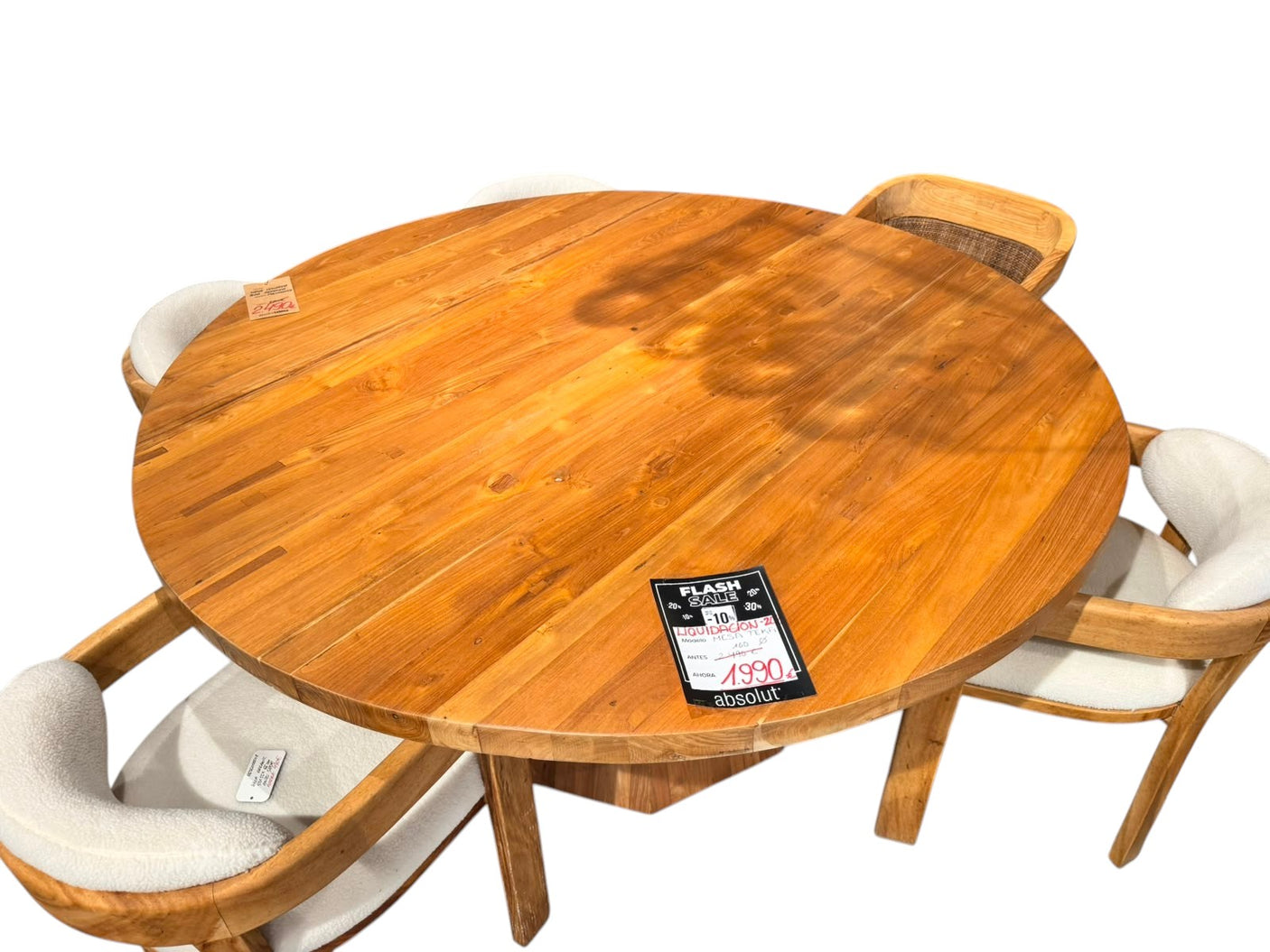 MESA COMEDOR TEKA REDONDA 160 DIÁMETRO "LIQUIDACIÓN"