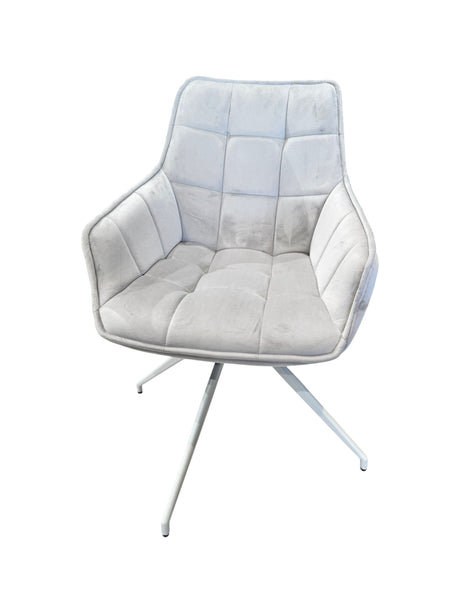 Silla Victoria Giratoria Pata Blanca Tela Design 108-52 Velour