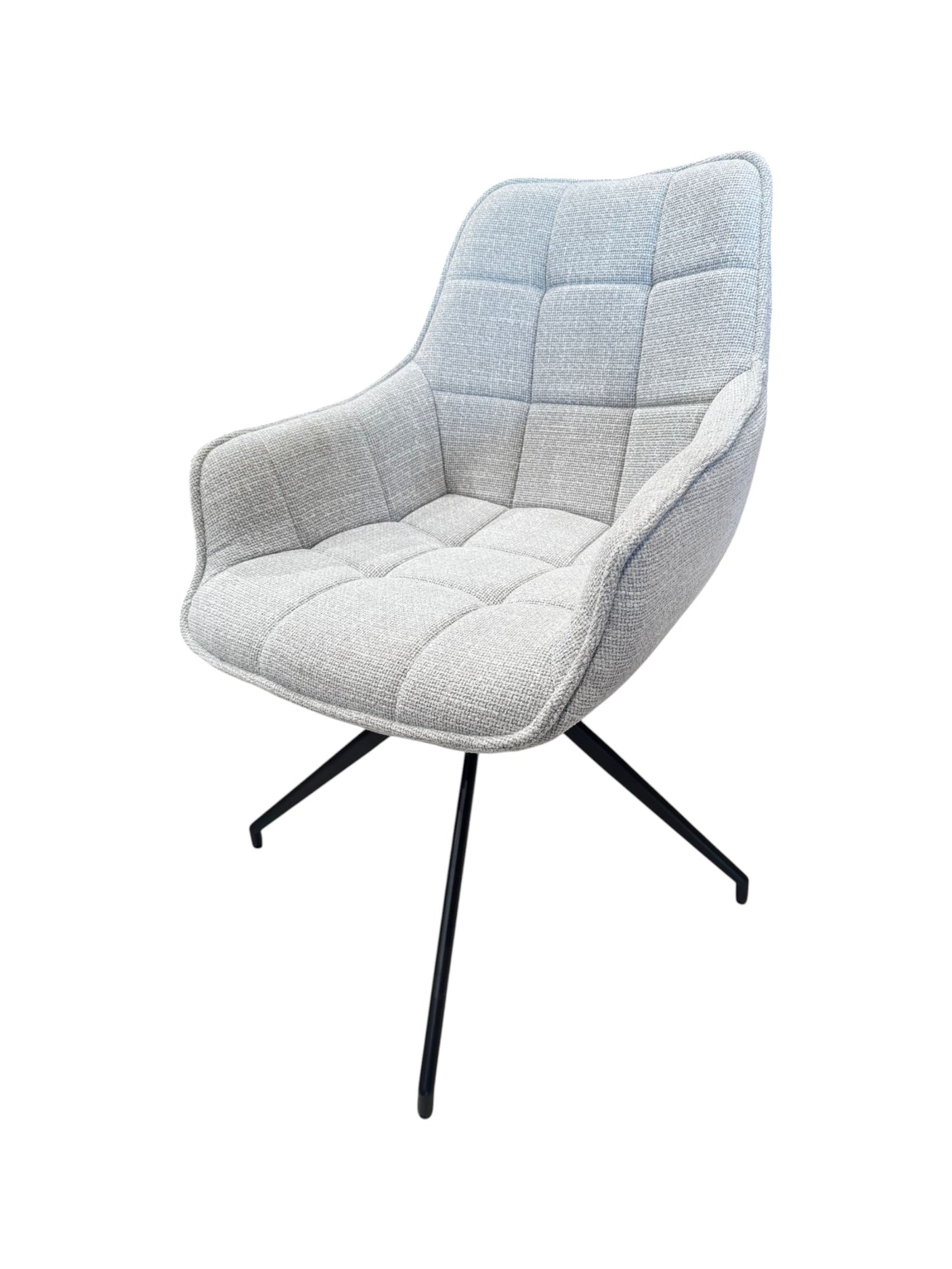 Silla Giratoria Victoria Pata Negra Tela Daly 11 Gris