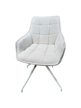 Silla Giratoria Victoria Pata Blanca Tela Daly 02 Beige