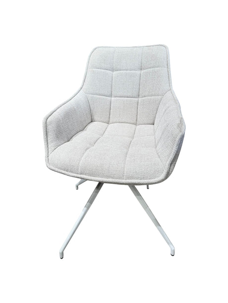 Silla Giratoria Victoria Pata Blanca Tela Daly 02 Beige