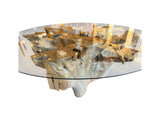 MESA RAÍZ CON CRISTAL 180 X 78