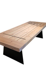MESA COMEDOR HOME CON PATA PLANCHA Y EMBELLECEDOR 250 X 100 X 75