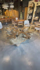 MESA RAÍZ CON CRISTAL 180 X 78